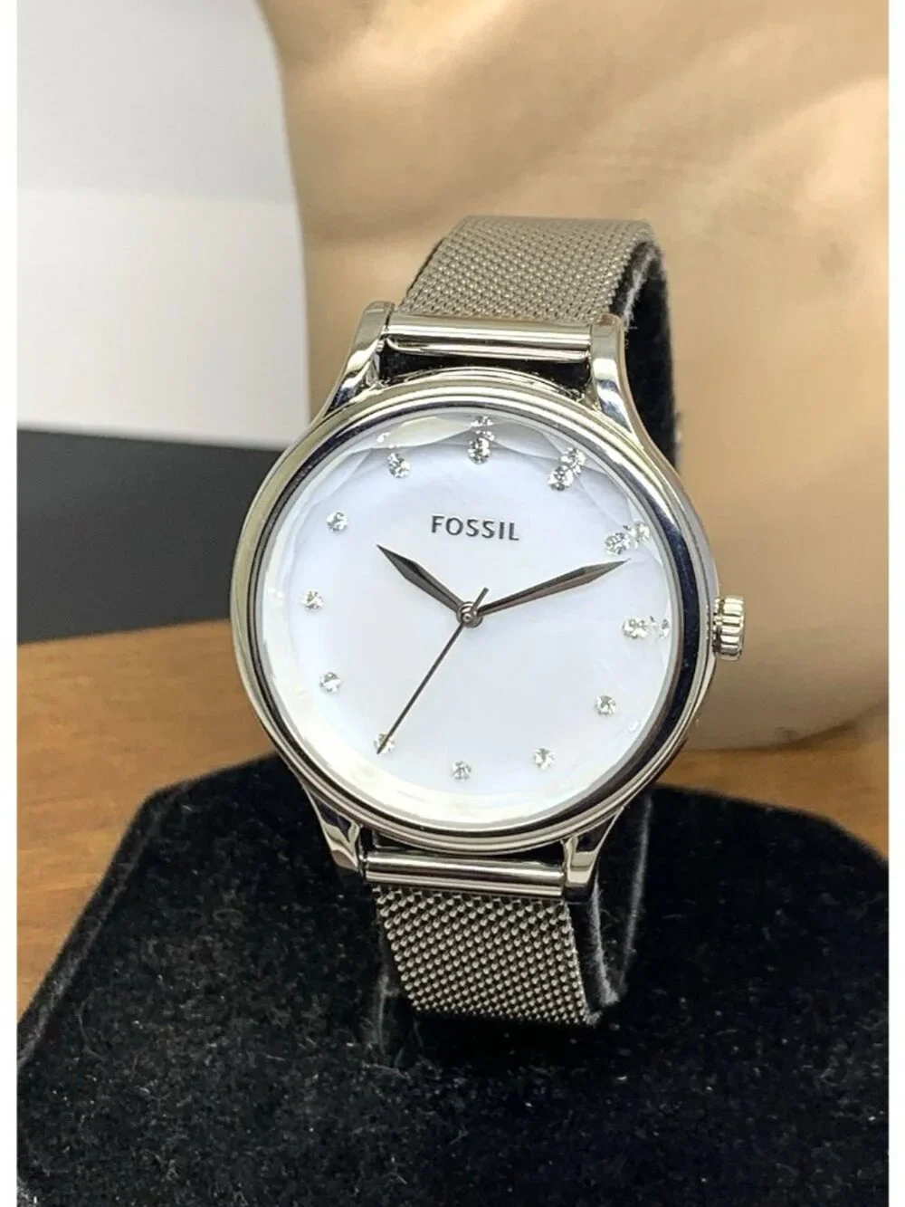 Fossil Women's Watch BQ3390 Quartz Mother of Pearl Dial Stainless Steel 34mm